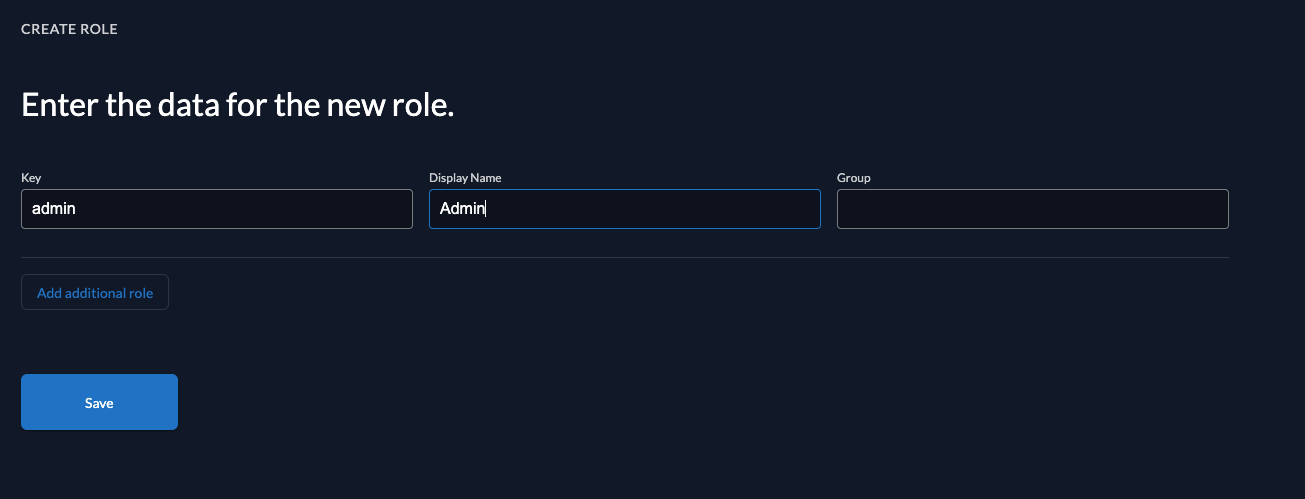 Create project role in management console